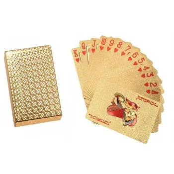 Водоустойчив 24-каратные карти за игра на покер с диаманти от златно фолио