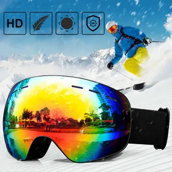 Двуслойни ски очила със защита от замъгляване, очила за сноуборд, отдушник за спорт на открито, каране на сноуборд за мъже и жени