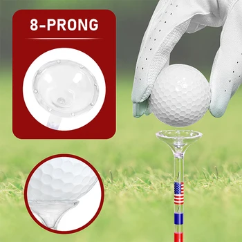 50шт Титуляр за топка за голф, уменьшающий триене и страничното въртене, Прозрачни найлонови тениски за голф, за многократна употреба за предотвратяване на занасяне аксесоари за голф Big Cup