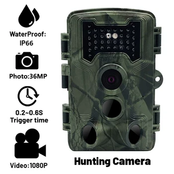 36-Мегапикселова камера за лов с резолюция 1080P, водоустойчива камера за нощно виждане, инфрачервен детектор на дивата природа, помещение за проследяване на открито