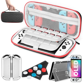 Калъф Vamson за носене на Nintendo Switch, OLED калъф, чанта за съхранение на преносим твърд калъф, предпазващ калъф за игрови аксесоари Switch