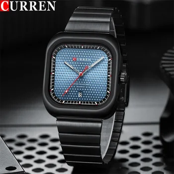 CURREN Sport Мъжки часовници, най-добрата марка за луксозни армейските водоустойчив мъжки часовник, кварцов с бизнес ръчен часовник от неръждаема стомана, подарък 8460