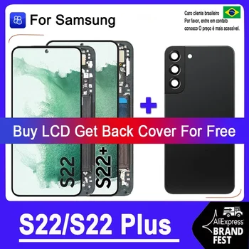 Тестван За Samsung S22 LCD S901B /DS Сензорен Дисплей Дигитайзер За Samsung S22 Plus LCD S906B ОТ Задния Капак