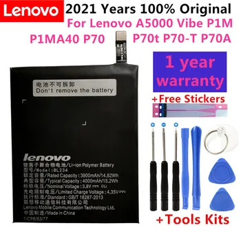 100% чисто Нов оригинален истински батерия 4000mAh BL234 с лепилен стикер 3M за Lenovo Vibe P1M P1MA40 P70 P70t P70-T P70A P70-A