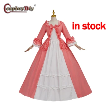 Косплейдий Рокля във викториански стил рококо от 18-ти век, Розова бална рокля на Мария-Антоанета, рокля в колониален джорджански стил, костюм принцеса