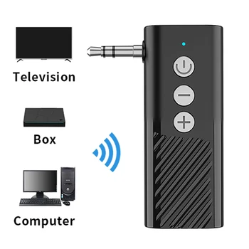 Безжична аудиоадаптер 2 в 1 и 3.5 мм AUX вход, съвместим с Bluetooth, аудиопередатчик 5,3 Аудиоадаптера Поддържа повикване без помощта на TF карта