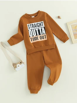 Сладък детски есен облекло, очарователна hoody с принтом животни, удобни панталони за джогинг, комплект от две части за бебето