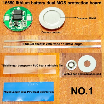 10set литиева батерия 16650 двойна такса защита на MOS комплект с никелово лист батерия 16650 4.2 V диаметърът на таксите за защита от 16 мм