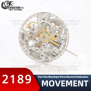 Новият китайски механизъм 2189 Seiko Hollow Mechanical Movement Сребърни Аксесоари за часовници