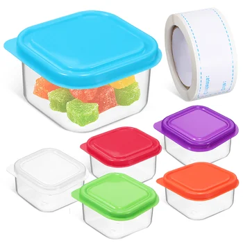 1 Комплект Мини-кутия за съхранение на продукти, Запечатани кутия, Правоъгълни Съдове за хранене, Поставки за предястия с етикети