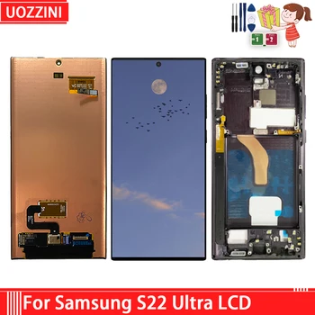 Нов LCD дисплей за Samsung S22 Ultra LCD дисплей С touch Screen Digitizer възли За Samsung Galaxy S22 Ultra 5G LCD Без / С рамка