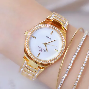 Дамски часовник с диаманти 2022 Известна марка Необичайни Златни дамски часовник Дамски ръчен часовник от неръждаема стомана Relogio Feminino 2022