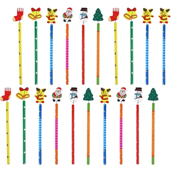 25 бр. моливи, сладки канцеларски материали, Механични Коледни детски Дървени моливи, преносими