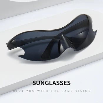 Жените и Мъжете Уникални слънчеви очила Очила за Пънк Y2K Спортни парусиновые очила за разходки, колоездене, пясъчен плаж, модерни унисекс слънчеви очила