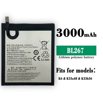  Батерия BL267 за Lenovo K6 K33A48 K33B36 батерии за мобилен телефон с капацитет 3000 mah + безплатни инструменти
