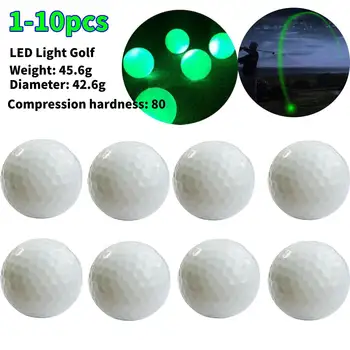 1-10 бр. Светещи топки за голф 4,2 см., нощно осветление, топки за голф, ярко през нощта светят в тъмното, за многократна употреба нощни топки за голф, аксесоари за голф
