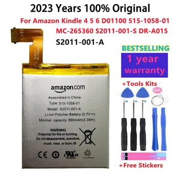 Оригинална Батерия с капацитет 890 mah За Amazon Kindle 4 5 6 D01100 515-1058-01 MC-265360 S2011-001-S DR-A015 Батерия Подарък Инструменти + Стикери