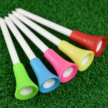 Гума чай за голф, Пластмасов прът за топка за голф 83 мм Здрава гумена възглавница Отгоре Многоцветни аксесоари за голф