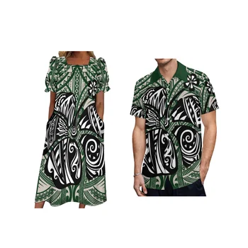 Облекло за двойки с / Тихоокеанския островитянин лятото, МУМУ, Фиджи, Хавай, Мъжки ризи, Полинезийское Самоа, Дамски рокли, хит на продажбите
