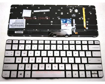 Новата клавиатура за лаптоп HP Spectre XT Pro 13-3000 13-3010DX 13-3018CA 13T-3000 743897-001 MP-13J73USJ886 Сребриста с подсветка САЩ