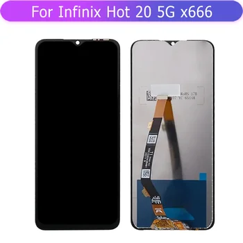 За Infinix Hot 20 5G X666 X666B сензорен екран, Тъчпад стъклен панел Подмяна на дигитайзер безплатна доставка