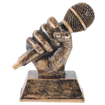 Трофей с микрофон, награда, статуетка, скулптура от смола, на трофея за декорация на дома