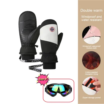 Зимните ски ръкавици със сензорен екран, топли ръкавици за къмпинг, спорт на открито, Нескользящие ръкавици, Ветроупорен велосипедни ръкавици, мъжки, женски, фиксиран размер