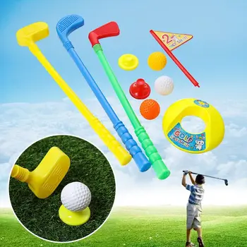 9 бр./компл., здрава пластмасова топка за голф на закрито и на открито, тренировъчен играчка комплект за голф