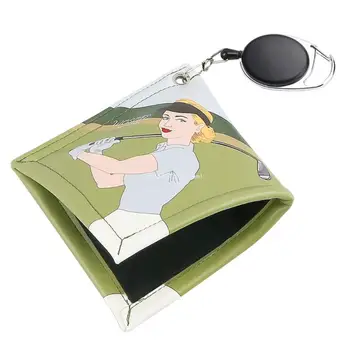 Топката за голф на Чиста кърпа, с прибиращ се в ключалката-брелоком Плат за джобен кърпи за голф