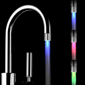 Magic 3color RGB Glow Led светлини кран с датчик за температура, контролирани от Чешмата с переключающим капак, адаптер за промяна на цвета