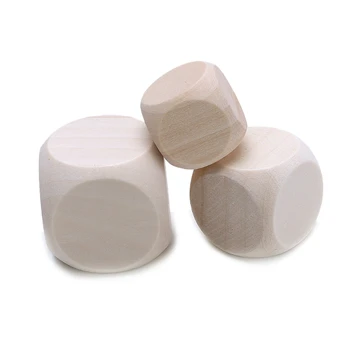 5шт Празни дървени недовършени квадратни блока на 6-граждани на трети страни кубчета със заоблени ъгли, за да работи със собствените си ръце