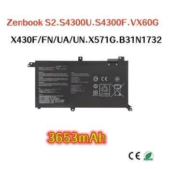 100% оригинален 3653 mah За ASUS Zenbook S2 S4300U S4300F VX60G X430F X430FN X430UA X430UN X571G B31N1732 батерия за лаптоп