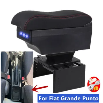 За Fiat Grande Punto Скоростна подлакътник За Fiat Punto скоростна подлакътник колата централна кутия за съхранение на Дооснащение салон авто аксесоари USB