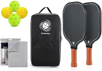 Лопатка за пиклбола Net Beast, Лек комплект за пиклбола с чанта за носене и 4 високо ефективна топки, Ракети за пиклбола с Er