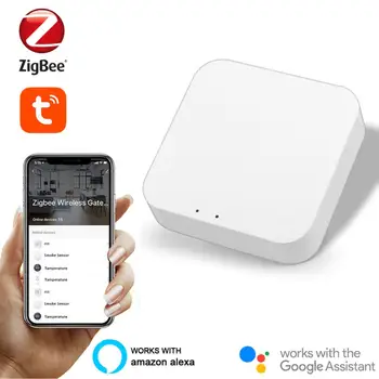 Sasha Zigbee 3.0 Wireless Gateway Hub, Smart Home Bridge дистанционно управление Smart Life Работи с Алекса Google Home