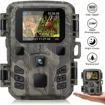 Градинска мини камера за лов на тропе 4K HD 20MP 1080P инфрачервено нощно виждане, подвижна ловна капан, IP66 Водоустойчива камера на дивата природа