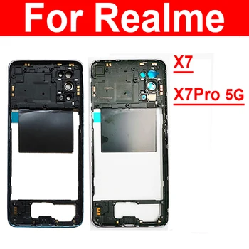 Рамката на корпуса на средна рамка за OPPO Realme X7 X7 Pro 5G Притежателя на средна рамка със странични кнопочными ключовете, Детайли на покрива камери