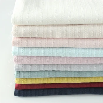 Памучен плат Чист памук, выстиранная жаккардовая кърпа, мека и дишаща риза ръчна изработка, пола за детски дрехи XJ45
