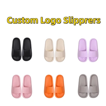 Висококачествени, изработени по поръчка чехли с логото на Мъжки пързалки за обувки от PVC с 3D печат, обичай чехли с логото, унисекс обувки
