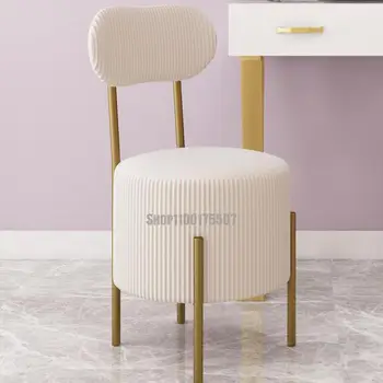 Модерен минималистичен стол за шкафа, един стол с облегалка, стол за грим, мебели за спални за момичета, лек луксозен стол за гардероб