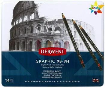Великобритания Derwent 34202 Графичен Пълен набор от графит моливи за рисуване с професионално качество, 9B-9H