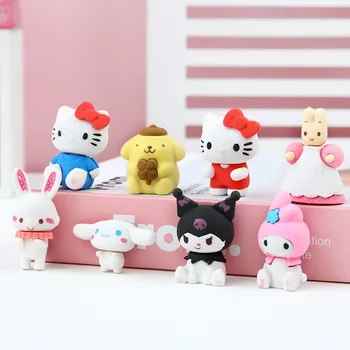 Нов приятен Семеен Гумичка Sanrio Сладко Kuromi My Melody Hellokitty Гумите 3d Подвижна Сладък Подарък За Рожден Ден