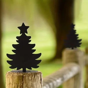 Градински брой HelloYoung Christmas Tree, метален силуэтный знак на двора за декор на градина, Коледна декорация за дома, декорация на градината