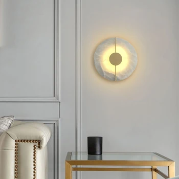 Мрамор, с монтиран на стената лампа, на фона лампа за дневна стая, Нощно шкафче за спалня, Творческа Декоративно осветление за дома, Златни лампи за спалня