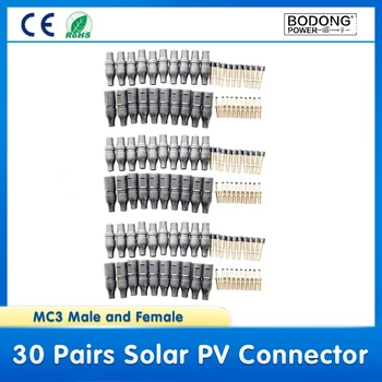 30 двойки MC3 Мъжки и Женски Тел Слънчев Фотоелектричния Конектор Водоустойчив IP67 се Използва за Свързване на Слънчева кабел 2,5 мм 2-4 мм 2-6 мм
