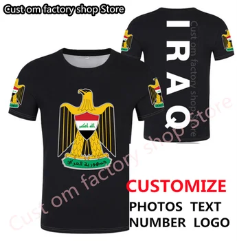 ИРАК мъжки сам по поръчка името на номера на irq тениска за момче национален флаг iq държава република исляма арабски арабски принт снимка облекло