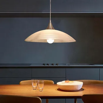 Окачен лампа от скандинавски бял стъкло, модерен прост, диаметър 30-40 см, окачена лампа за ресторант, кафене, кухненско и бар, окачена лампа
