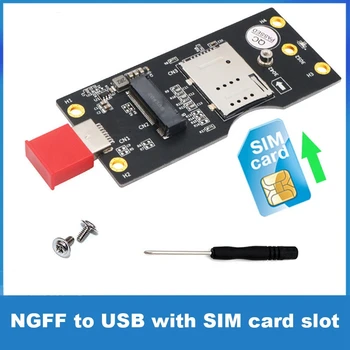 Карта на адаптера SIM-карти с USB M. 2 ДО USB3.0 Такса адаптер NGFF ДО USB3.0 Поддръжка на карти за разширяване на 3042 3052 M. 2 SSD