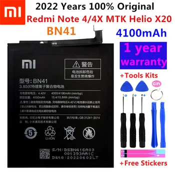 Оригинална батерия на Xiaomi Redmi Note 4 BN41 4100mAh за Hongmi Note 4/Redmi Note 4X MTK Хелио X20 висок Клас Батерия BN41
