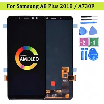 Оригинален Amoled На Samsung Galaxy A8 plus A730 A730F LCD Сензорен дисплей и Цифров Преобразувател в събирането на Galaxy A8 + 2018 Duos